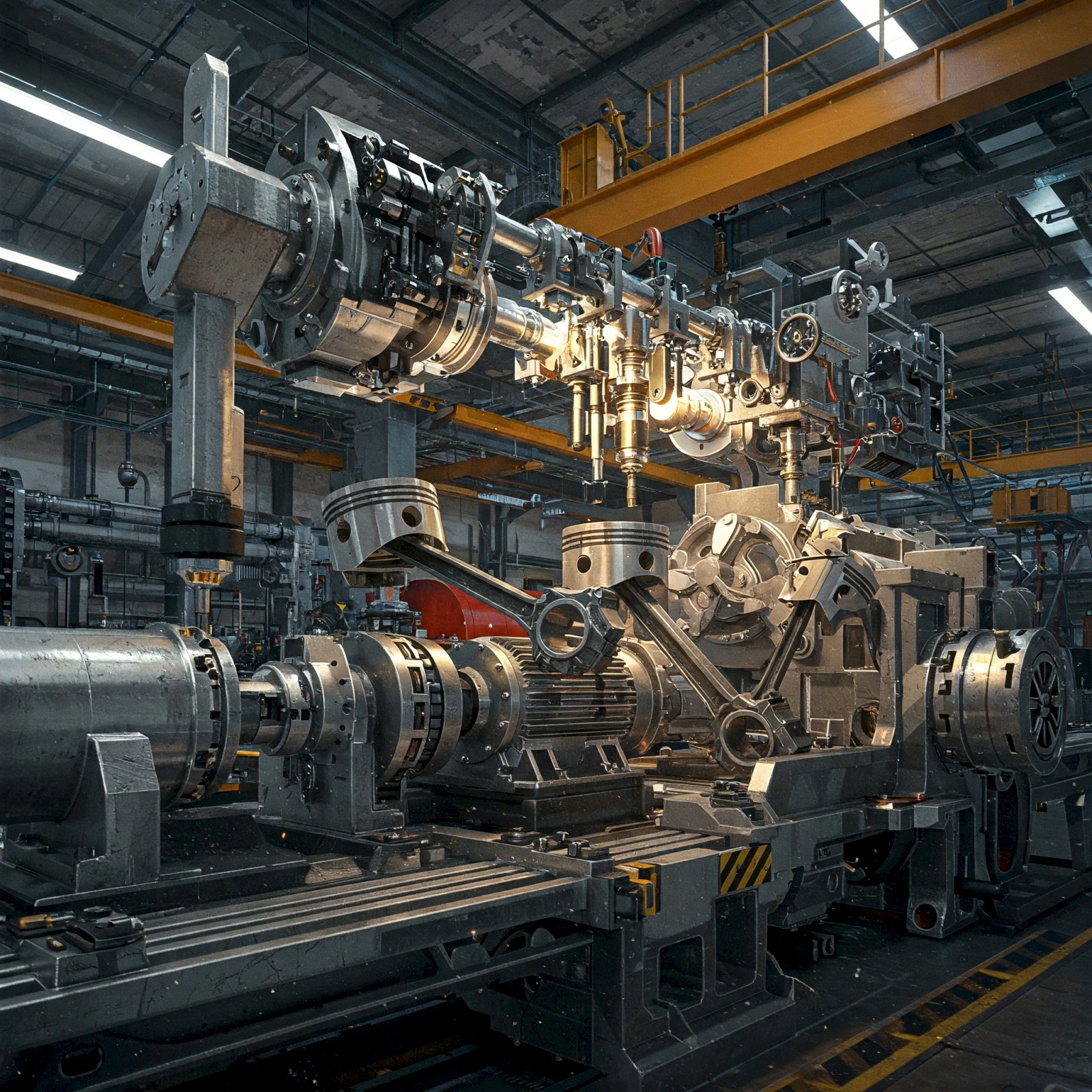 Industrial machinery and stainless steel products in a manufacturing facility.
